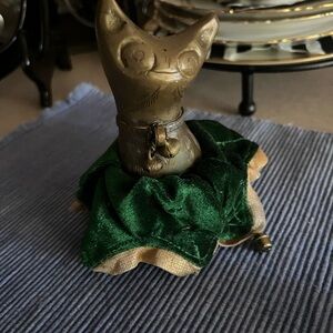 Vintage cat bell solid brass . 5.6” tall